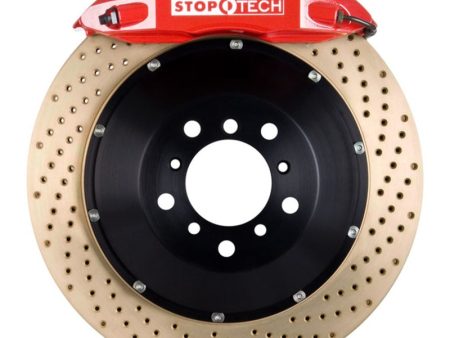 StopTech 08-10 Porsche Cayman S Rear BBK ST-40 Caliper Red   2pc Zinc Drilled 332x32mm Rotor For Sale