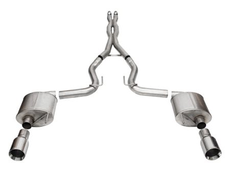 Corsa 2024 Ford MustangGT Sport Cat-Back Exhaust Sys. 3.0in Dual Rear Exit w 4.5in StraightCut Tips For Sale