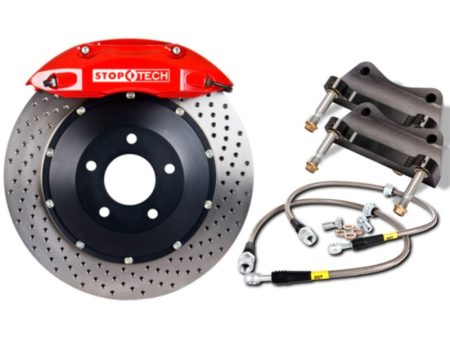 StopTech 08-10 Audi S5 Front BBK w  Red ST-60 Calipers Drilled 380x32mm Rotors Pads Lines For Sale