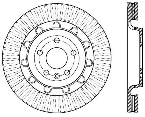 StopTech 17 Ford Flex  17 Ford Explorer w  Heavy Duty Brakes Front Left Slotted Rotor Hot on Sale