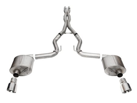 Corsa 2024 Ford MustangGT Sport Cat-Back Exhaust System 3.0in Dual Rear Exit w 4.5in Pro Series Tips Online Sale