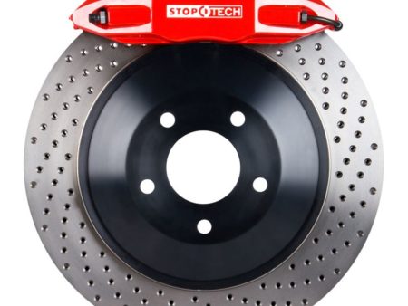 StopTech 06-12 VW GTI Front BBK w Red ST-41 Calipers 328x25mm Drilled Rotors Online Sale