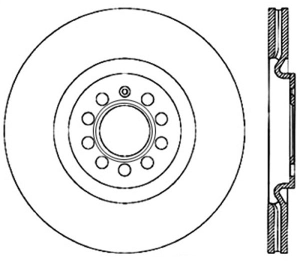 StopTech Power Slot 09 VW CC (Passat CC)   06-09 Passat Front Right CRYO-STOP Slotted Rotor Online Sale