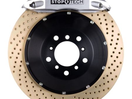 StopTech 06-10 VW Golf Jetta Front BBK ST-40 Caliper Silver   2pc Zinc Drilled 328x28mm Rotor For Sale