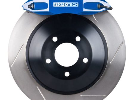 StopTech 06-12 VW GTI Front BBK w  Blue ST-41 Calipers 328x25mm Slotted Rotors For Sale