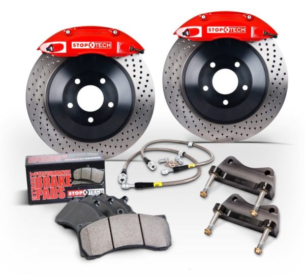 StopTech BMW E36 46 Exc. M Front Touring BBK w  Red Caliper and Slotted Rotors Sale