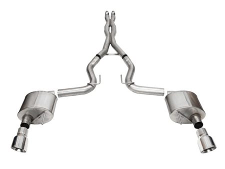 Corsa 2024 Ford Mustang GT Xtreme Cat-Back Exhaust Sys. 3.0in Dual Rear Exit w 4.5in Pro Series Tips For Sale