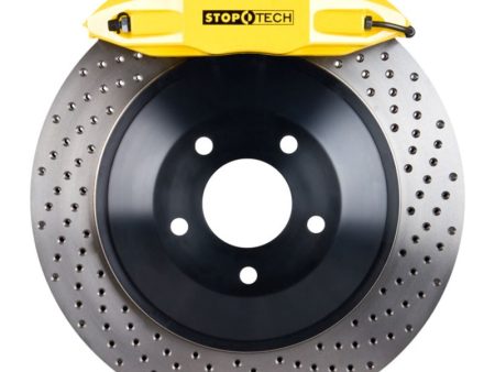 StopTech 06-12 VW GTI Front BBK w Yellow ST-41 Calipers 328x25mm Drilled Rotors Sale