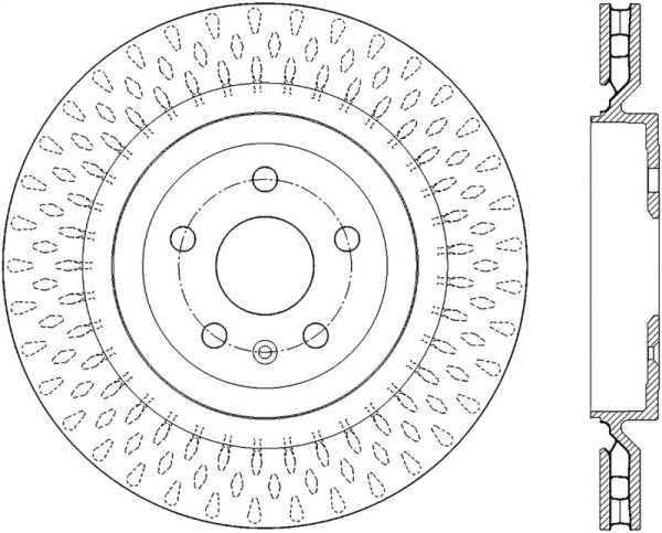 StopTech Power Slot 13-15 Cadillac CTS-V Rear Right Sportstop Slotted Rotor Fashion