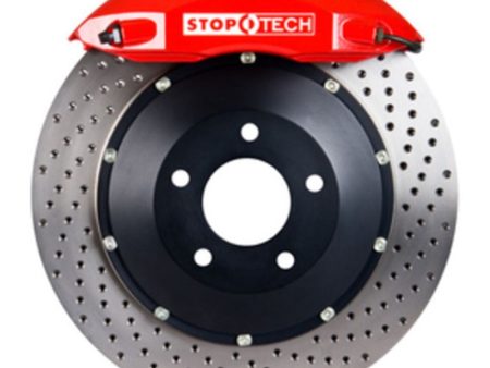 StopTech 08-09 BMW M3 (E92) V8 Rear 355x32 Red ST-40 Calipers Drilled Rotors Pads SS Lines Online Sale