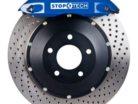 StopTech 06-10 VW Golf Jetta Front BBK ST-40 Caliper Blue   2pc Drilled 328x28mm Rotor Hot on Sale