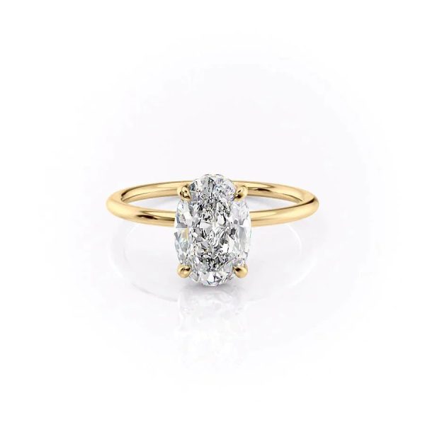 The Crown Kamellie Set With A 2 Carat Oval Lab Diamond Cheap