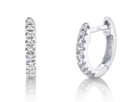 0.04 CT. CLASSIC DIAMOND HUGGIE EARRINGS - MINI For Discount