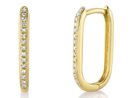 0.08CT DIAMOND OVAL HOOP EARRING Cheap