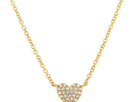 0.09CT DIAMOND PAVE HEART NECKLACE Hot on Sale