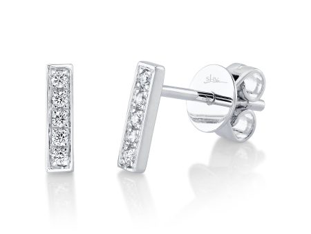 0.08CT DIAMOND BAR STUD EARRING Online Hot Sale