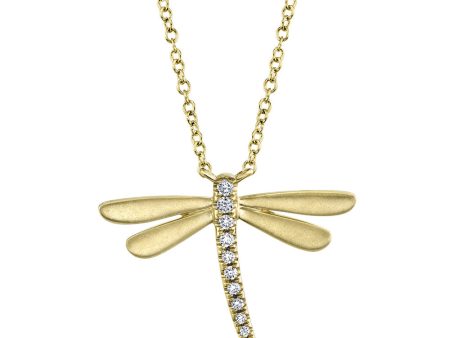 0.08CT DIAMOND DRAGONFLY NECKLACE For Sale