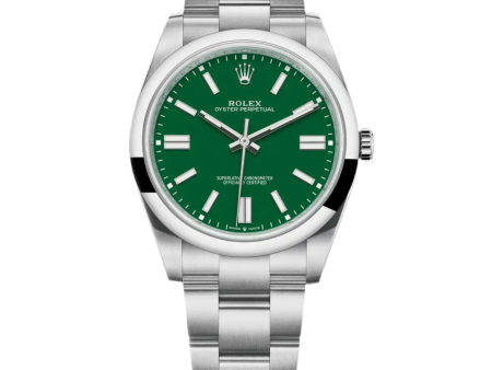 Rolex Oyster Perpetual 41MM Green Dial 124300 New For Discount