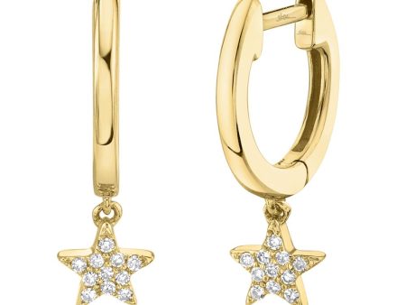 0.04CT DIAMOND STAR HUGGIE EARRING Hot on Sale