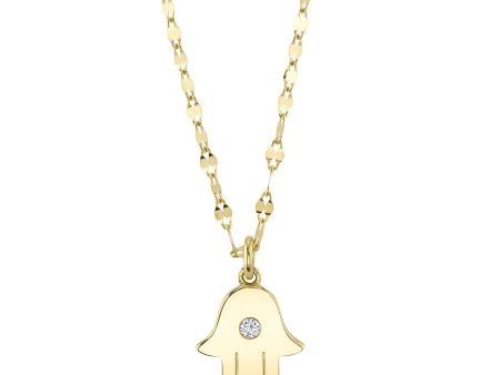 0.03CT DIAMOND HAMSA NECKLACE For Discount