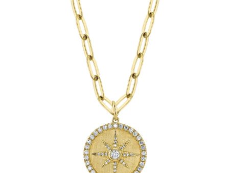 0.43CT DIAMOND STAR PAPER CLIP LINK NECKLACE Online Sale