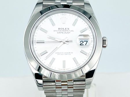 ROLEX DATEJUST 41 SILVER DIAL JUBILEE BRACELET Discount