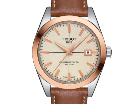 Tissot Gentleman Powermatic 80 Silicium Solid 18K Gold Bezel T927.407.46.261.00 For Sale