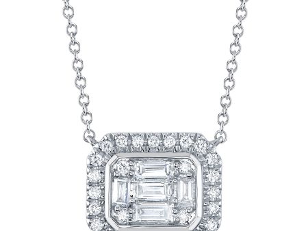 0.41CT DIAMOND BAGUETTE NECKLACE on Sale