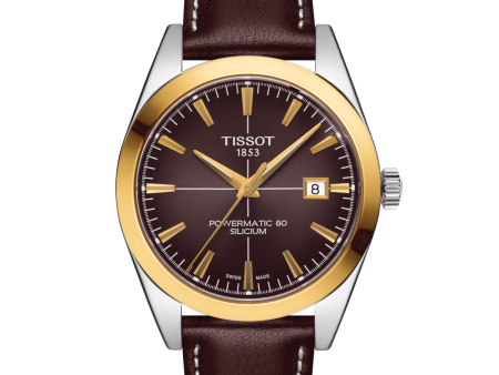 Tissot Gentleman Powermatic 80 Silicium Solid 18K Gold Bezel T927.407.46.291.01 For Sale