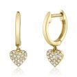 0.09CT DIAMOND PAVE HEART HUGGIE EARRING on Sale