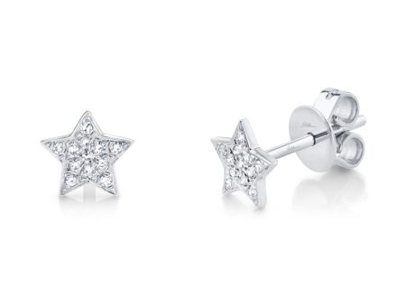 0.07 CT. DIAMOND PAVE MINI STAR STUD EARRING For Sale