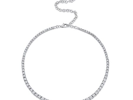 4.39CT DIAMOND TENNIS CHOKER NECKLACE For Sale