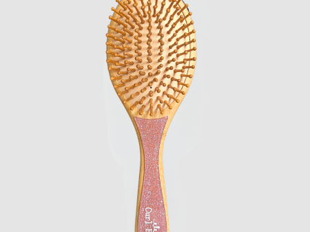 Bamboo Hair Brush | Pink Glitter Brush Supply