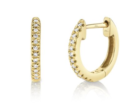 0.07 CT. CLASSIC DIAMOND HUGGIE EARRINGS - SMALL For Cheap