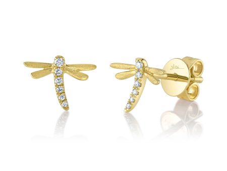 0.05CT DIAMOND DRAGONFLY EARRING Sale