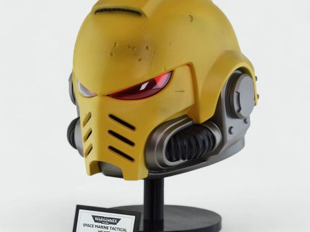 Space Marine Imperial Fists Mk X Tactical Helmet on Sale