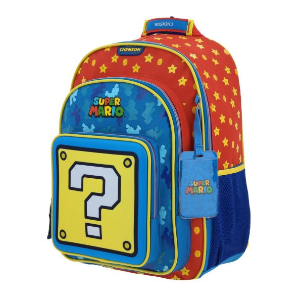 Mochila Grande Para Niño Chenson Mario Bros Azul Myst Fashion