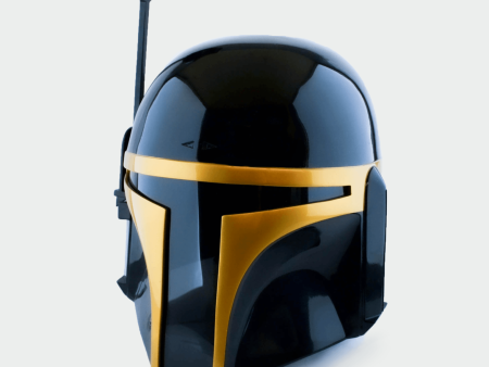 Jango - Black and Gold Helmet with LED Hot on Sale