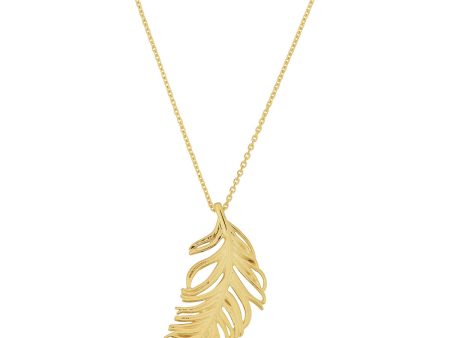 14KT Yellow Gold 18-inch Feather Pendant Supply