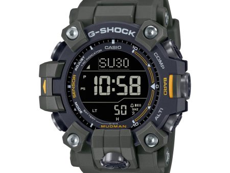 G-Shock Solar Powered Mudman with 56x52MM Digital Dial and Green Resin Case. GW9500-3. Comes with Free G-Shock Organizer Bag. Fashion