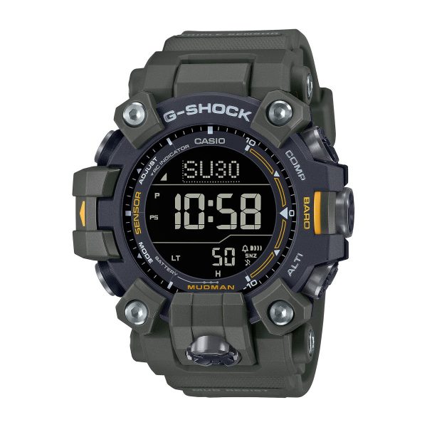 G-Shock Solar Powered Mudman with 56x52MM Digital Dial and Green Resin Case. GW9500-3. Comes with Free G-Shock Organizer Bag. Fashion