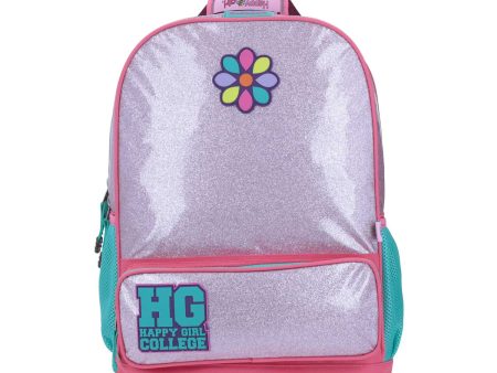 Mochila Chenson Glitter Rosa Happy Girl Con Porta Tablet Fashion