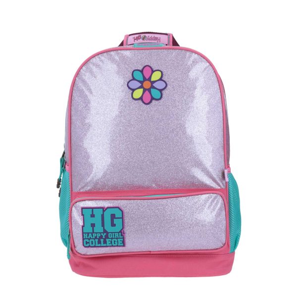 Mochila Chenson Glitter Rosa Happy Girl Con Porta Tablet Fashion