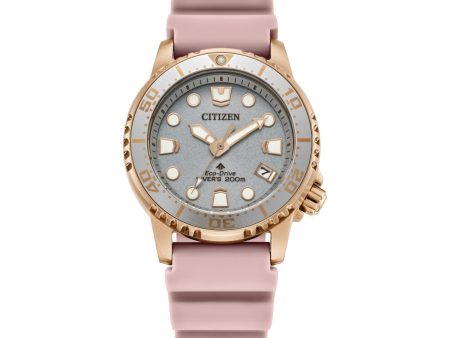 Citizen Promaster Dive with 37MM Dial and Pink Polyurethane Strap. EO2023-00A Cheap