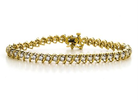 1 CTW Diamond Tennis 7-inch Bracelet in 10KT Yellow Gold Sale