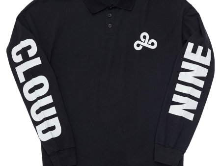 Cloud9 x PacSun Long Sleeve Polo. Black. For Sale