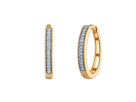 1 10 CTW Diamond Hoop Earrings in 10KT Yellow Gold Discount