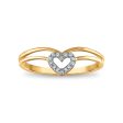 Diamond Accent Heart Ring in 10KT Yellow Gold Cheap