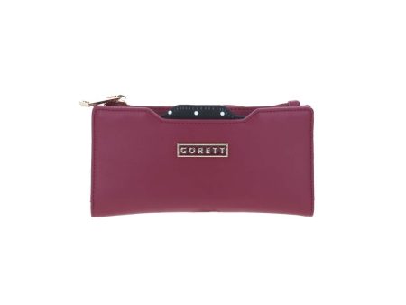 Cartera De Mujer Color Tinto Gorett Con Tarjetero Removible Supply