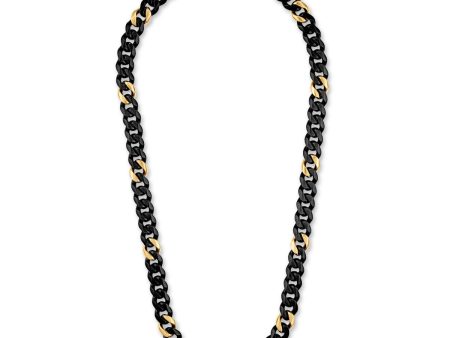 Titán by Adrian Gonzalez Collection 22-inch 10MM Black and Yellow Stainless Steel Curb Chain For Sale